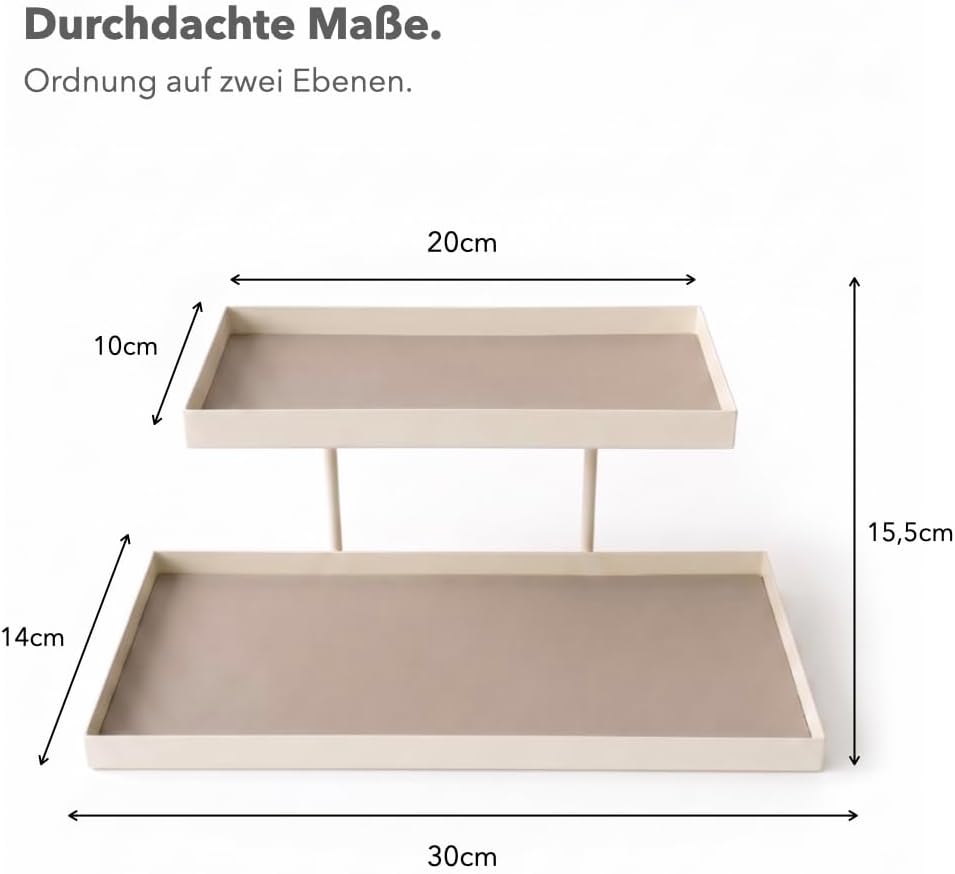 Parfüm Organizer aus Metall &amp; Kunstleder I Montagefreier Kosmetik Organizer für Schminktisch und Bad