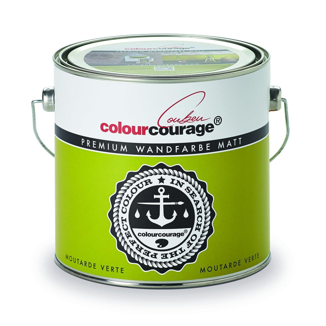 Premium Wandfarbe colourcourage matt Moutarde Verte 2,5L - weitere einzigartige Farbtöne erhältlich,