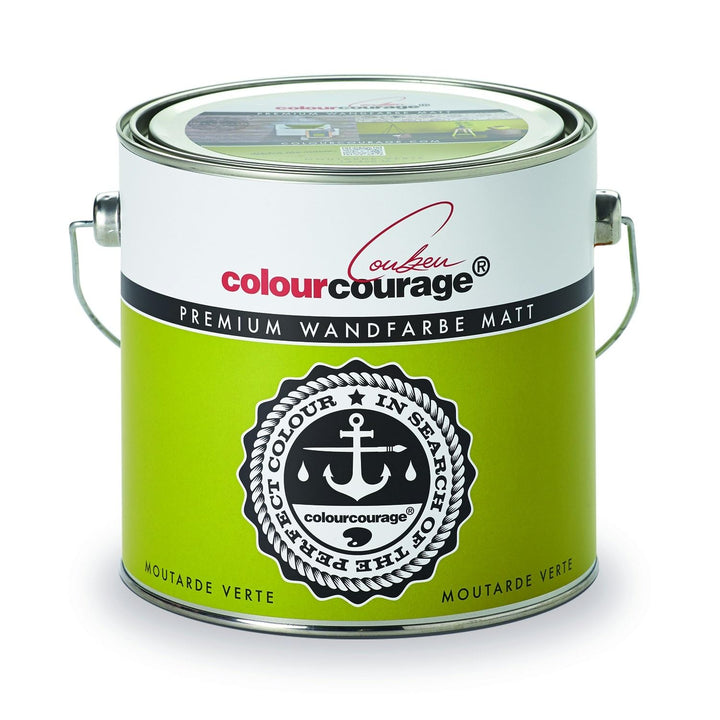 Premium Wandfarbe colourcourage matt Moutarde Verte 2,5L - weitere einzigartige Farbtöne erhältlich,