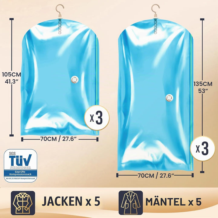 TAILI Vakuumbeutel für Kleidung Hängend, Vacuum Bags for Clothing Vakuumierbeutel Kleidung Mit Kleid