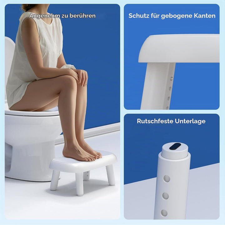 Verstellbarer Toilettenhocker Erwachsene, Badhocker, 4 Höhen Von 17-23 cm Klohocker Für Schwangere/‌