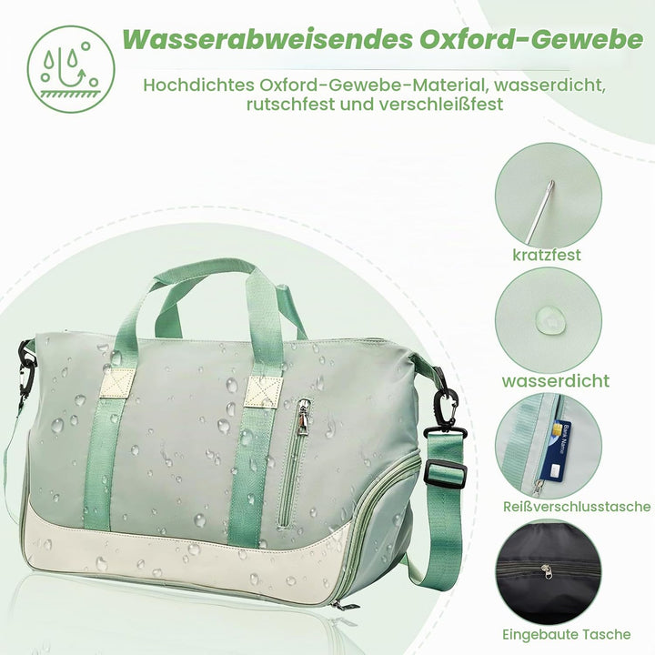 Sporttaschen Reisetasche für Damen Herren, Tasche für Sport Yoga Reisen, wasserdichte Trainingstasch