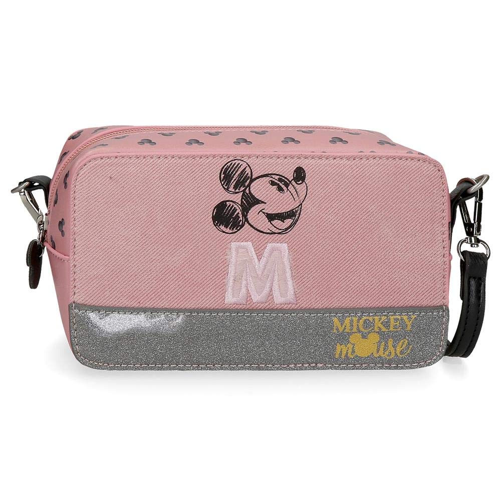 Disney Mickey The Blogger Umhängetasche Rosa 19,5x11,5x7,5 cms PVC und Polyester, Umhängetasche