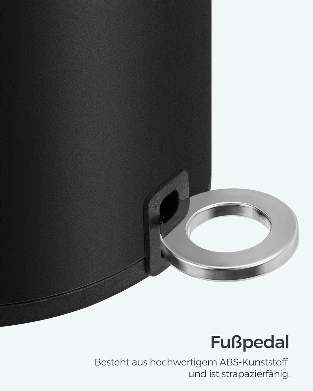 SONGMICS Kosmetikeimer 3 Liter, Bad Mülleimer, kleiner Mülleimer mit Deckel, Softclose, herausnehmba