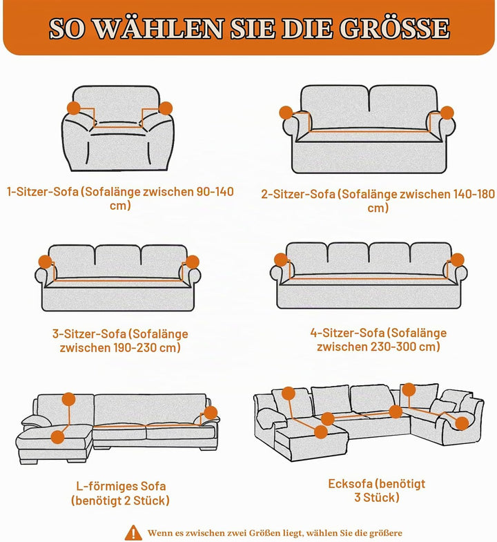 FIGOOO Sofabezug 2 Sitzer Stretch Sofabezüge mit Armlehnen Spandex Couchbezug Modern Anti-Rutsch Was