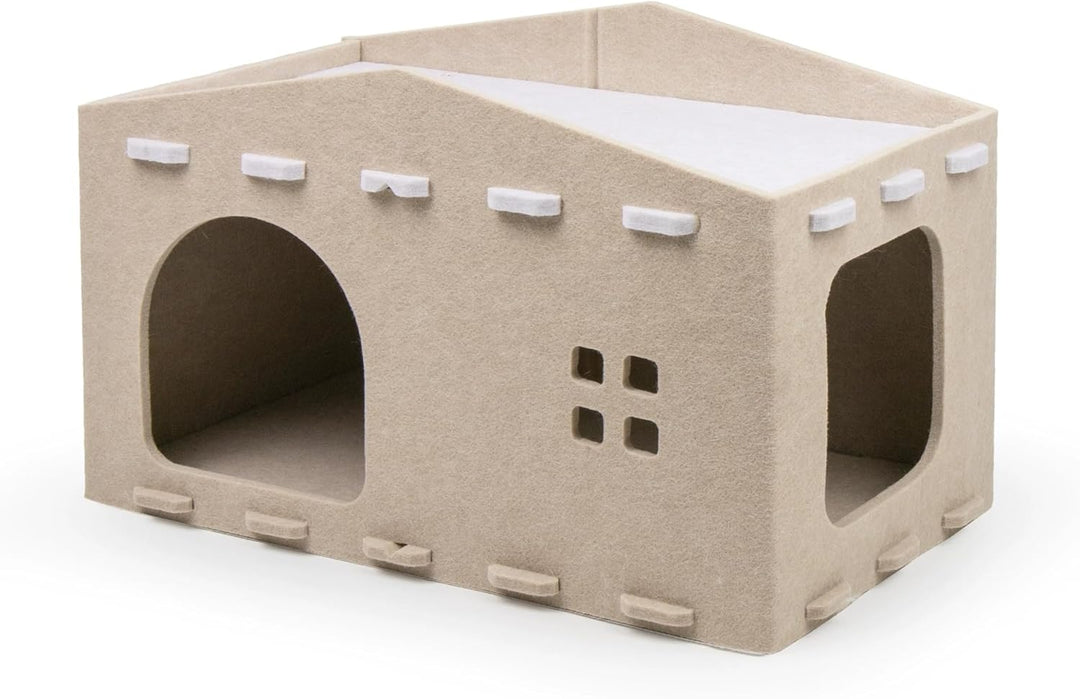 Katzenhöhle Filz, Katzenhaus aus Filz Katzenbett für Katzen, Abnehmbares Katzenbett, Katzenhaus Indo