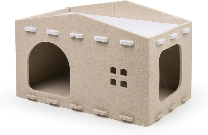 Katzenhöhle Filz, Katzenhaus aus Filz Katzenbett für Katzen, Abnehmbares Katzenbett, Katzenhaus Indo