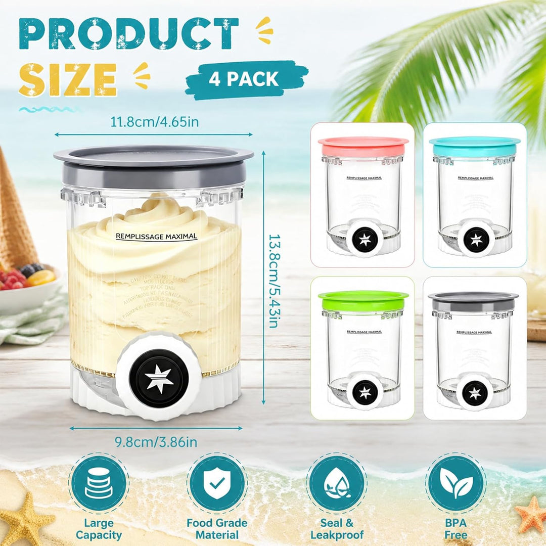 Behälte für Cream Ninja Eismaschine - 4 set 480ML Ninja Creami Behälter - Ninj-a creami Swirl Behält