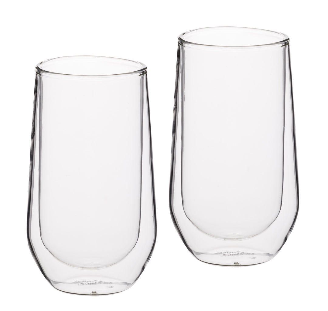 LE XPRESS Highball-Gläser doppelwandig 330ml aus Kunststoff in transparent 2-teilig, 12 x 17 x 22 cm