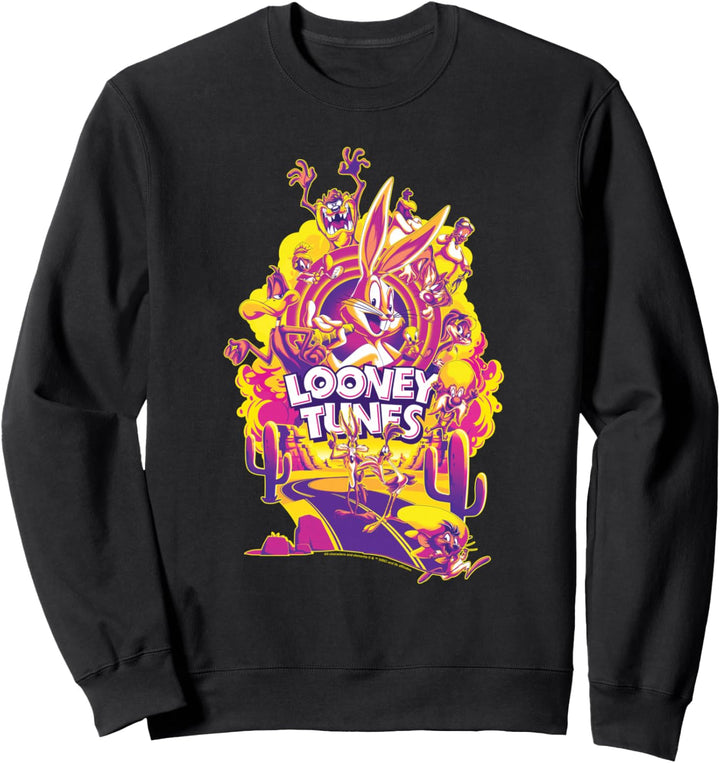 WB 100: Looney Tunes Desert Scene Bugs Bunny, Tweety, Daffy Sweatshirt