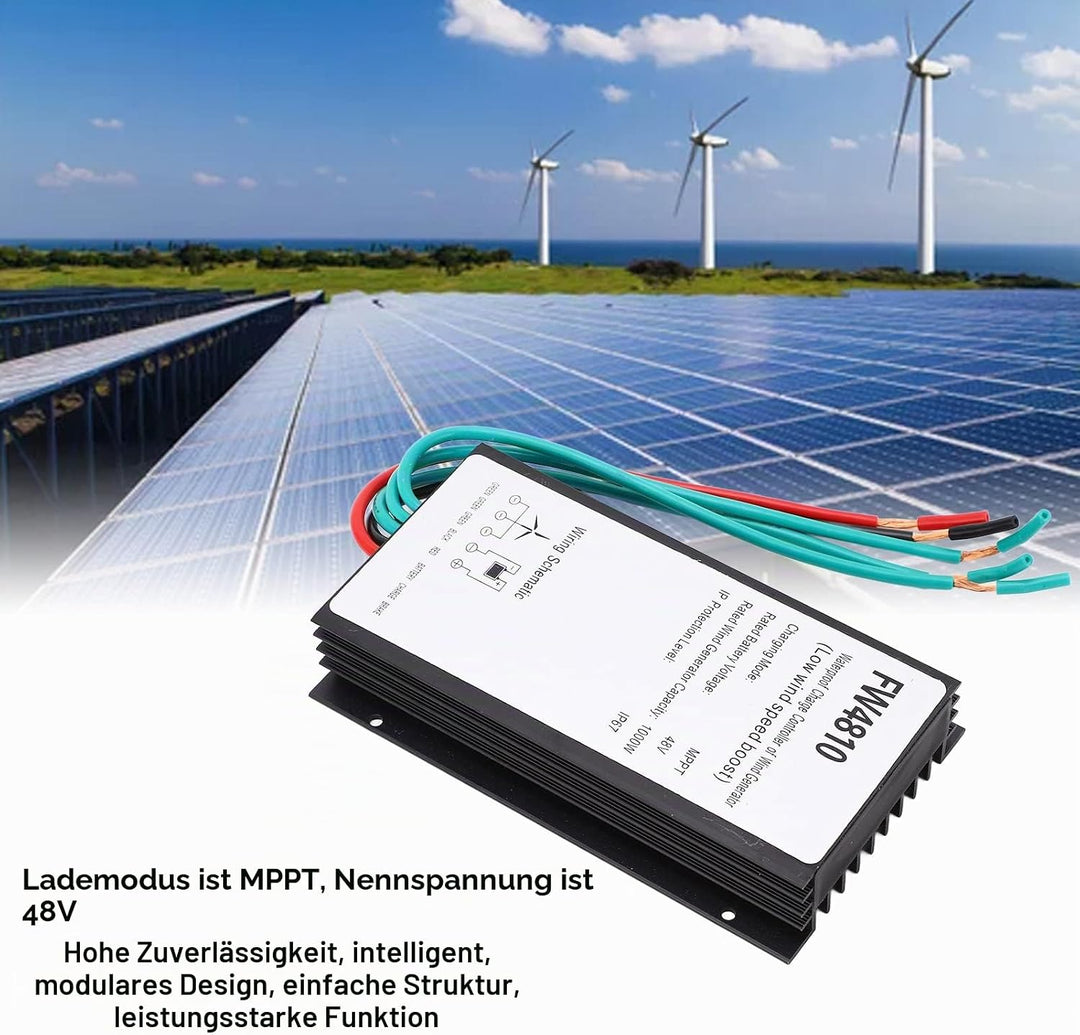 BuyWeek Windturbinen Laderegler, 1000W 48V MPPT Windgenerator Controller IP67 Wasserdicht Windkrafta