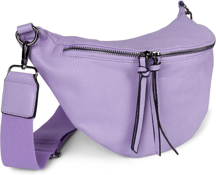 styleBREAKER Damen Halbmond Crossbody Schultertasche, abnehmbarer verstellbarer Schultergurt, Einfar