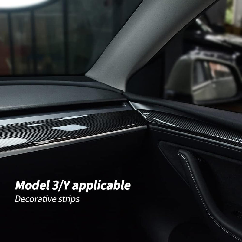 Abdeckung Armaturenbrett Modell aus Kohlefaser für Tesla Model Y, Mittelkonsole Panel Auto Aufkleber