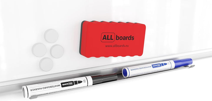 ALLboards Magnetisches Whiteboard 80x50cm Magnettafel mit Aluminiumrahmen Premium EXPO und Stifteabl