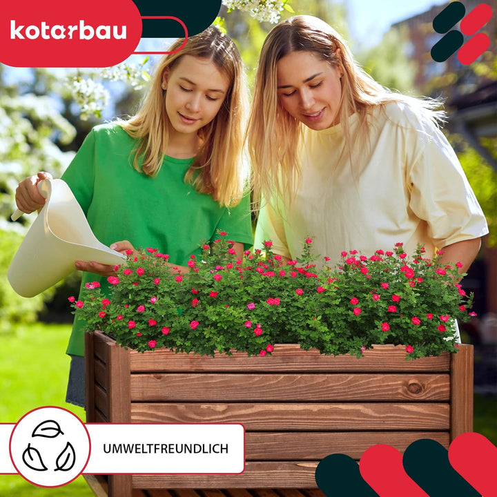 KOTARBAU® Blumenkasten - 60 x 33 x 25 cm - Pflanzkasten mit Vlies - Pflanzkübel gross aussen - Balko