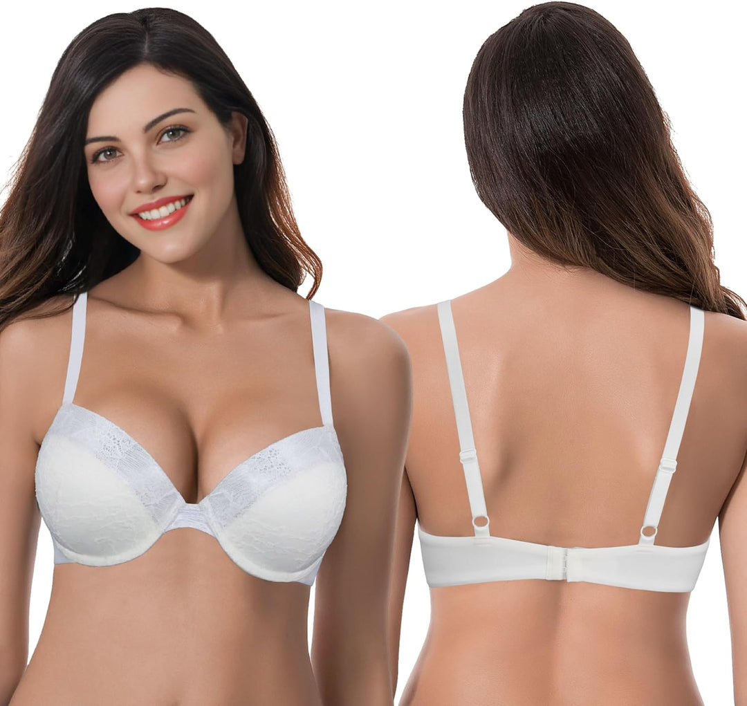 Curve Muse Damen Übergrösse Fügen Sie 1 und eine halbe Tasse hinzu Hochdrücken Bügel Spitzen-BHS 70B