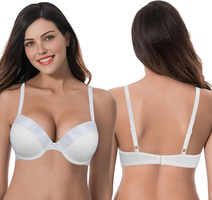 Curve Muse Damen Übergrösse Fügen Sie 1 und eine halbe Tasse hinzu Hochdrücken Bügel Spitzen-BHS 70C
