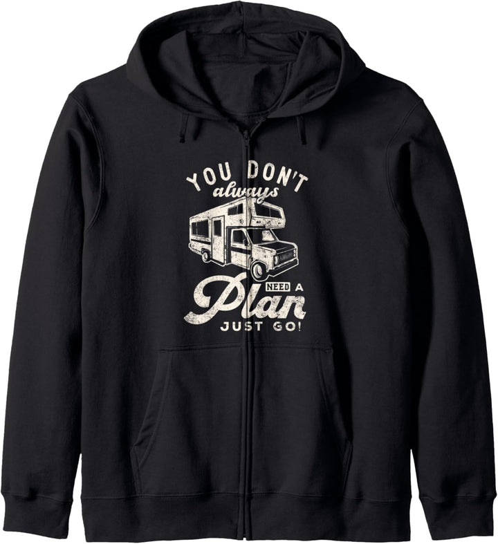 Roadtrip RV braucht nicht immer einen Plan Urlaub lustiges Shirt Kapuzenjacke