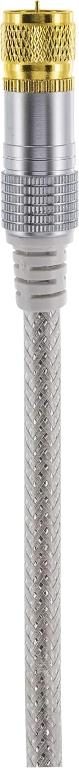 SCHWAIGER Premium SAT Anschlusskabel 110 dB, 5,0m, transparent, 90° F-Winkelstecker > F-Stecker, 4-f