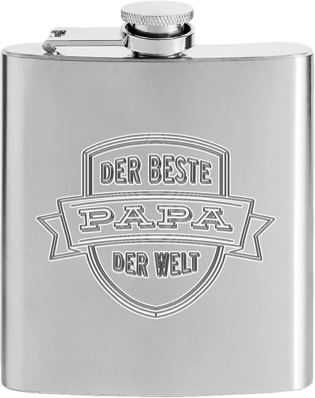 Flachmann mit Gravur für Papa, Vatertagsgeschenk, Edelstahl-Flachmann für den besten Vater, Geschenk