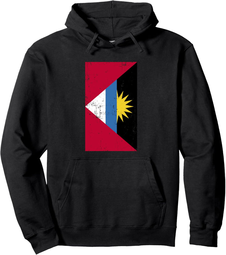 Antigua and Barbuda Caribbean Saint John's Distressed Flag Pullover Hoodie
