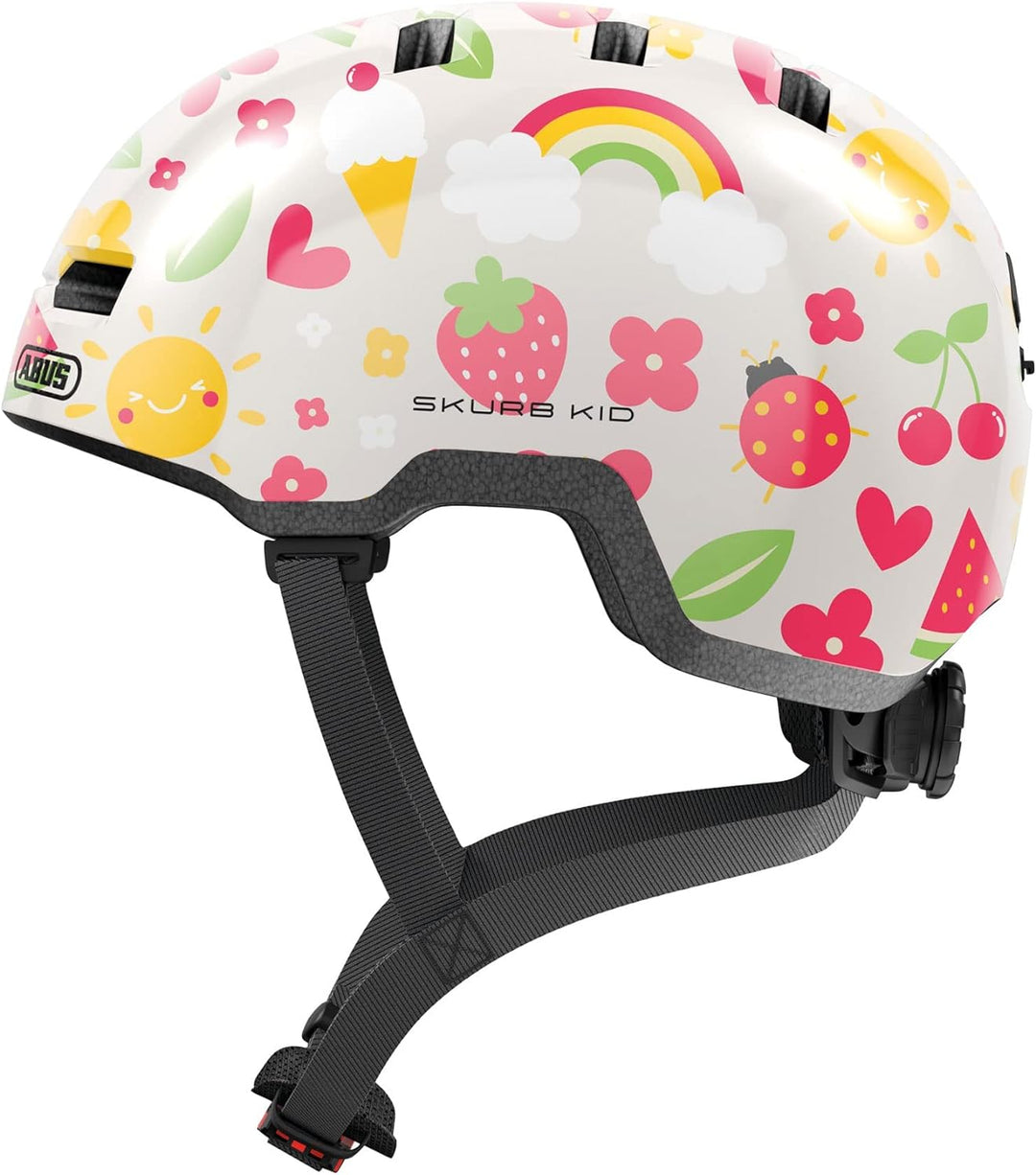 ABUS Kinderhelm Skurb Kid - robuster Fahrradhelm im Skater-Look mit Platz für einen Zopf und vielfäl