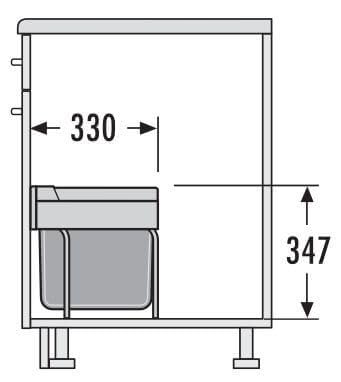 Hailo Raumspar-Tandem Swing 50.3/29 Einbau Abfallsammler Mülleimer 3644-53 für 50 cm