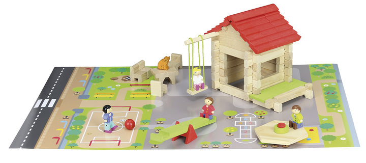 JeuJura Kleine Schule 77, Pieces Spiel Holz, BAU-, 8233, Mehrfarbig