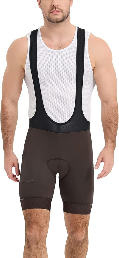 Santic Trägerhose Fahrrad Herren Fahrradhose Kurz mit Sitzpolster Radhose Herren Kurz Gepolstert S G