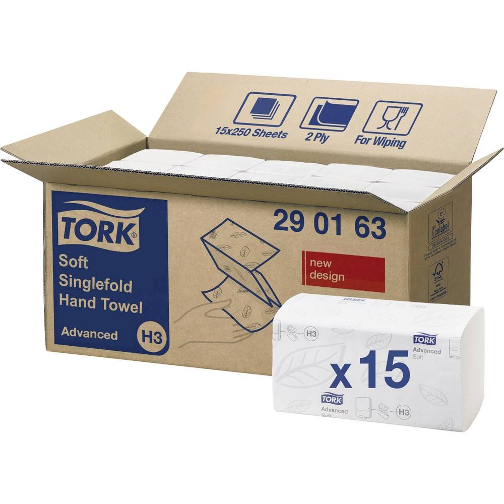 Tork Zachte Z-vouw Handdoek 2-laags Wit H3 Advanced