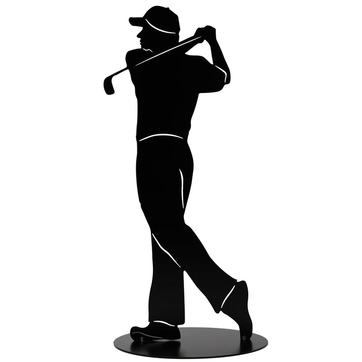 Rostikal Golf Spieler schwarz 20 cm Golfer Deko Wohnzimmmer Gartendeko Rost Skulptur Golfer 20 cm Sc