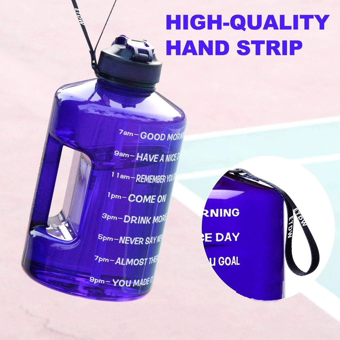 3,78 Liter Trinkflasche Sport mit Zeitangaben und Strohhalme, 3,78L Gross Sportflasche BPA Frei, Aut