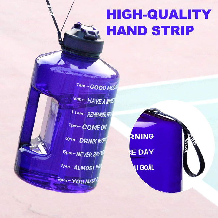 3,78 Liter Trinkflasche Sport mit Zeitangaben und Strohhalme, 3,78L Gross Sportflasche BPA Frei, Aut