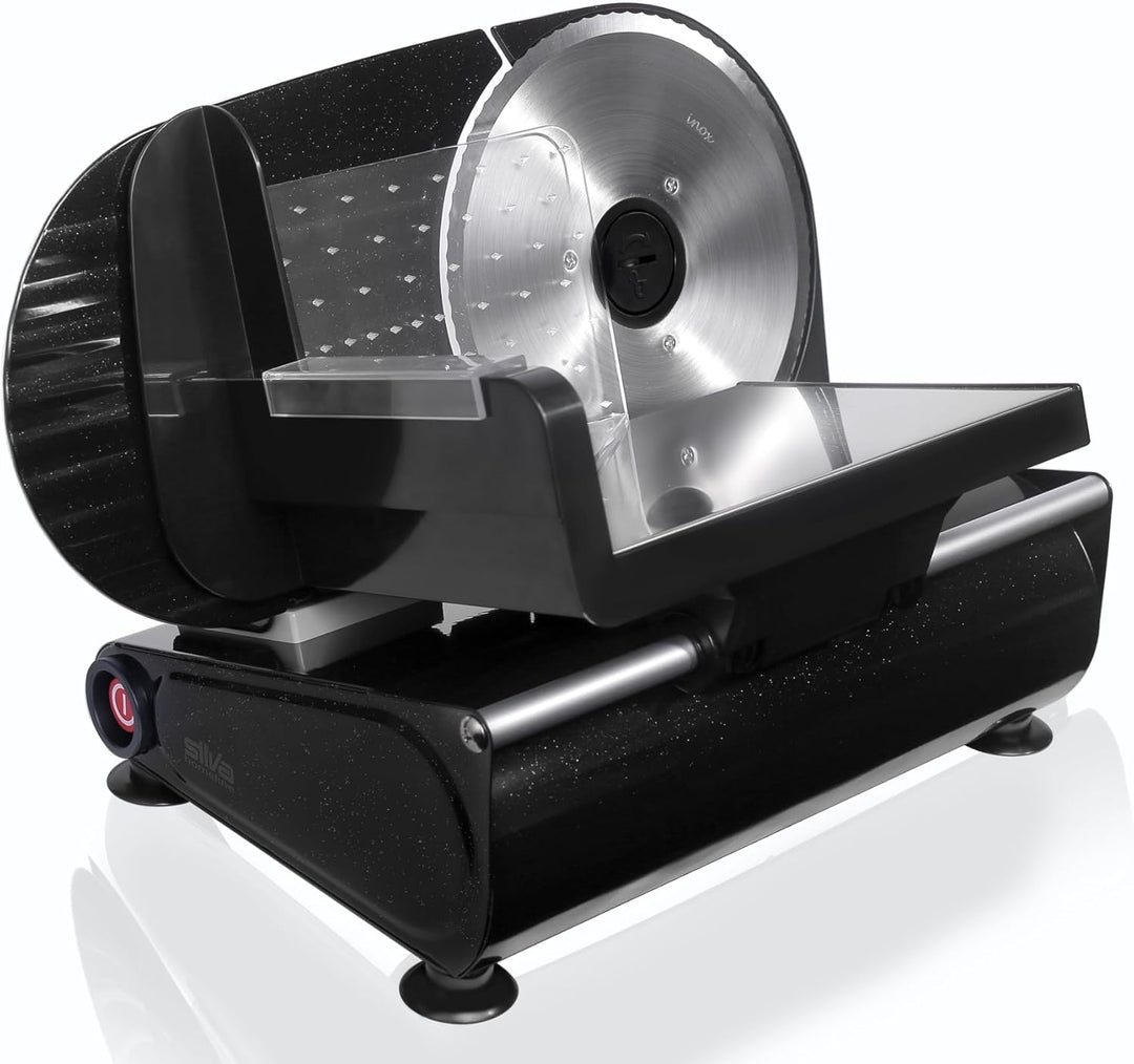 Silva Allesschneider elektrisch AS 520 - Schneidemaschine Brot und Wurst 0-15mm schwarz, 150W Metall
