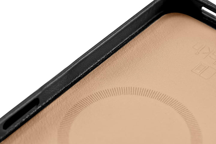 Mobiskin Hülle kompatibel mit Apple iPhone 14 PRO (6,1 Zoll), Handyhülle mit echtem Leder, Case, Sch