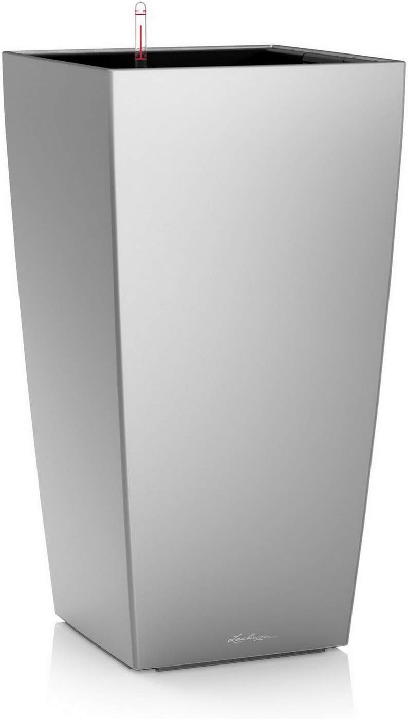 LECHUZA CUBICO Premium 30 silber metallic 18185 29.5x29.5x56.5 cm Silber Metallic, 29.5x29.5x56.5 cm