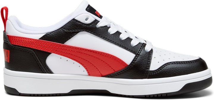 PUMA Unisex Kinder Rebound V6 Lo Jr Sneaker, Puma White For All Time Red Puma Black