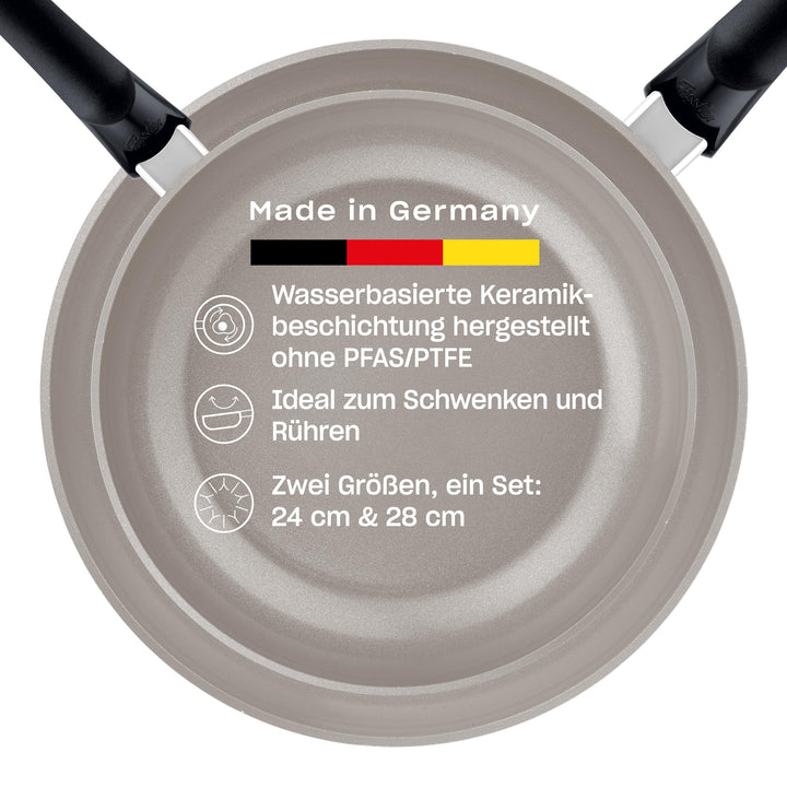 Fissler Ceratal Classic Pfannen-Set / 2-teilig, Aluminium-Pfanne, Keramik-beschichtet (24+28 cm) Cer