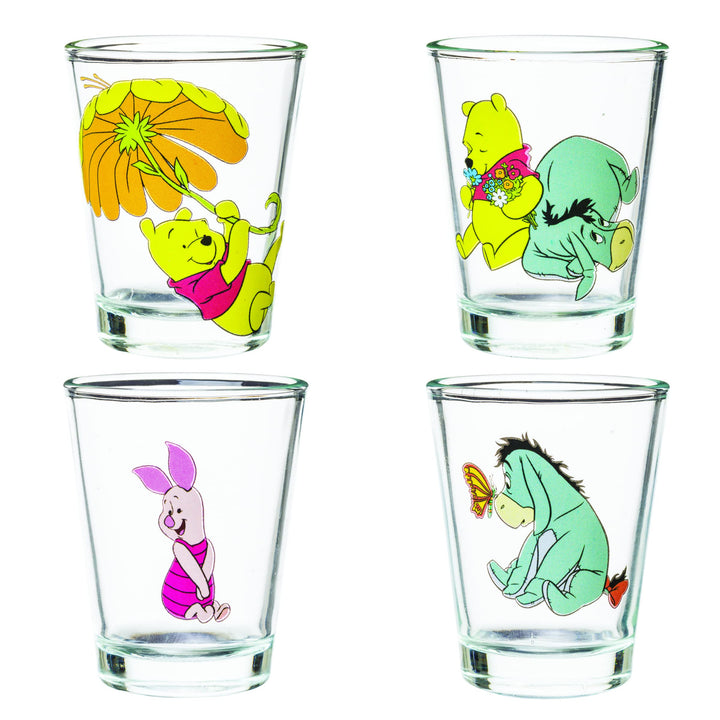 Silver Buffalo Disney Winnie Puuh Retro Art Mini-Glas-Set, 42,5 ml, 4 Stück Winnie The Pooh, Winnie