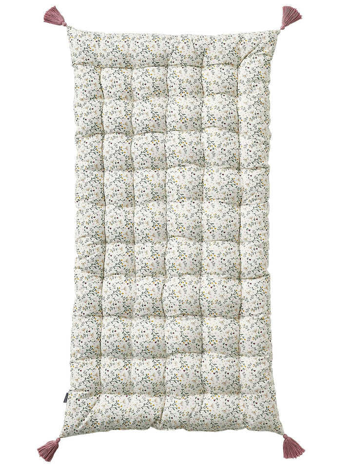 VERTBAUDET Matratze mit Bommeln, Blumenmuster, naturfarben / mehrfarbig 120_cm, 120_cm
