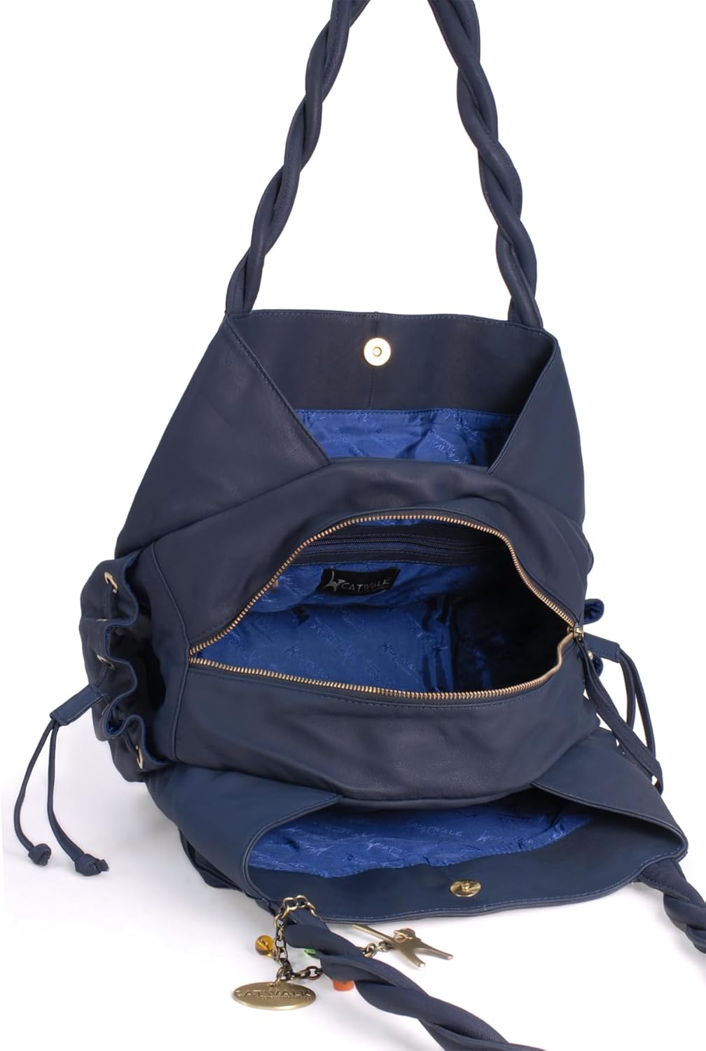 Catwalk Collection Handbags - Leder - Umhängetasche/Shopper/Tote - CAZ Blau, Blau