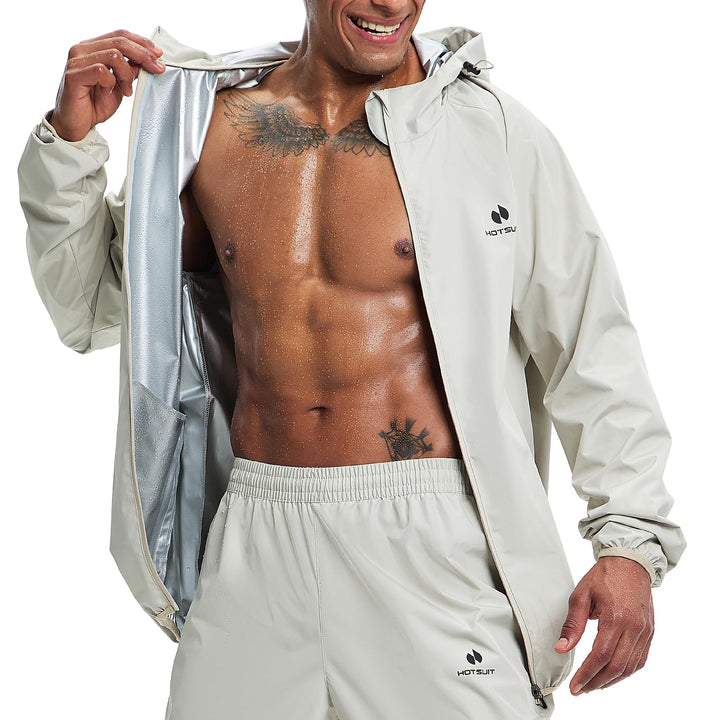 HOTSUIT Schwitzanzug herren Herren-Sauna-Trainingsanzug,Sauna-Reissverschluss, Fitness schwitzjacke