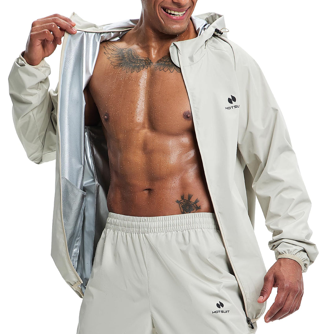 HOTSUIT Schwitzanzug herren Herren-Sauna-Trainingsanzug,Sauna-Reissverschluss, Fitness schwitzjacke