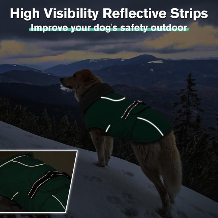Lelepet Hundemantel Winterweste Reflektierende Fleece Hundejacke für Extra Grosse Hunde Wasserdicht