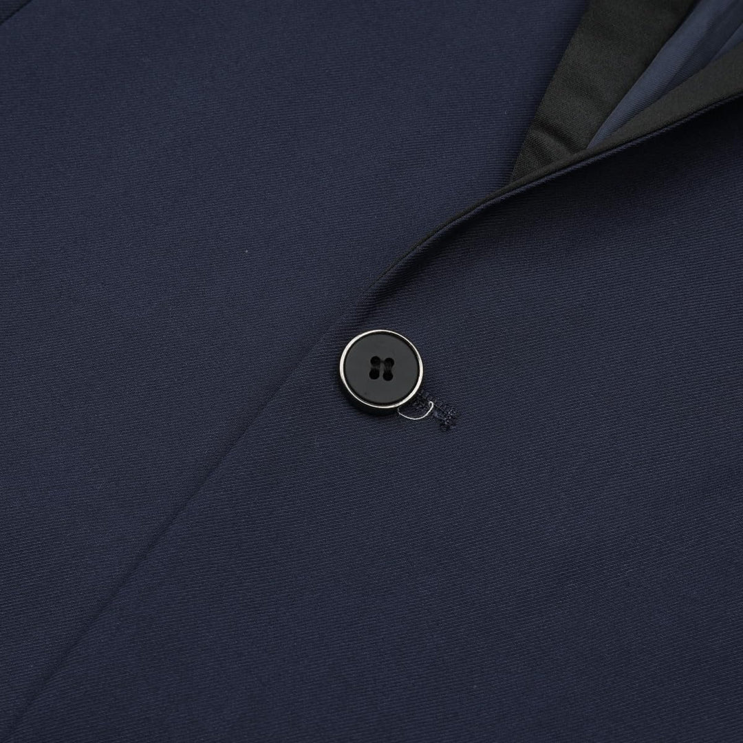 Anzug Herren 2 Teilig Slim Fit Smoking Anzüge Schalkragen Herrenanzug für Hochzeit Business, S Blau-