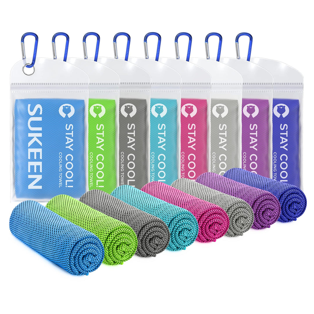 Sukeen Kühlendes Handtuch, 8er Set Kühlhandtuch Cool Towel, Gym Handtuch, Eishandtuch Kühltuch Hals,