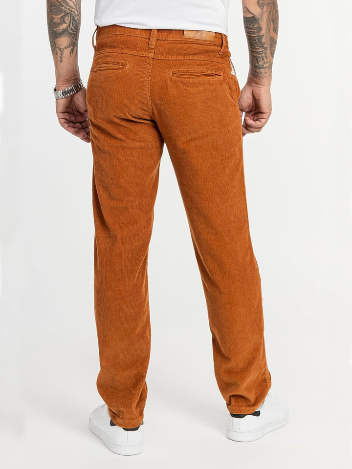 Rock Creek Herren Cord Hose Regular Fit Chino Hose RC-2156 33W / 30L Orange, 33W / 30L Orange