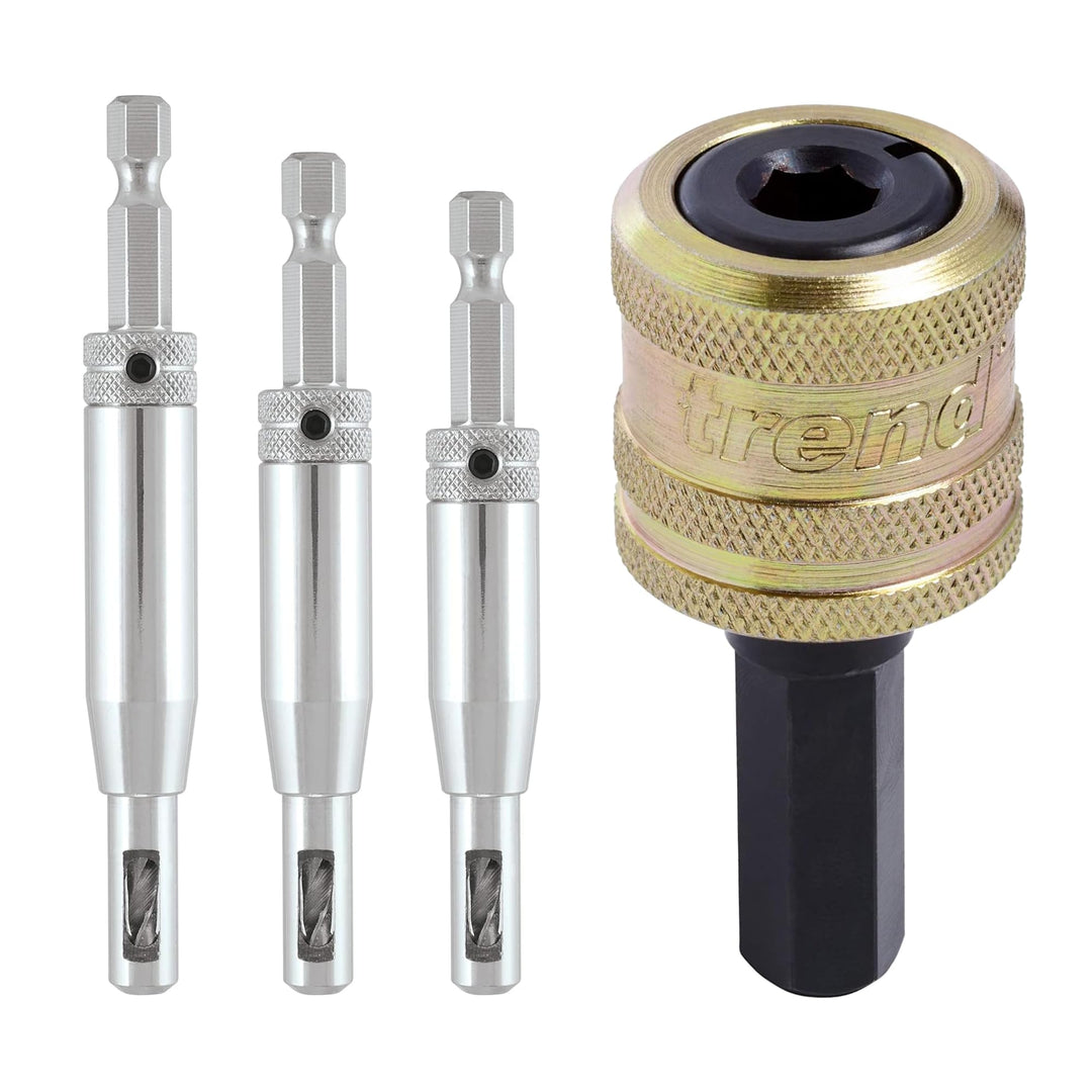 Trend Drill Bit Guides 4er-Set, für Schrauben Nr. 6, 8 und 10, bohren präzise Vorbohrungen mittig fü