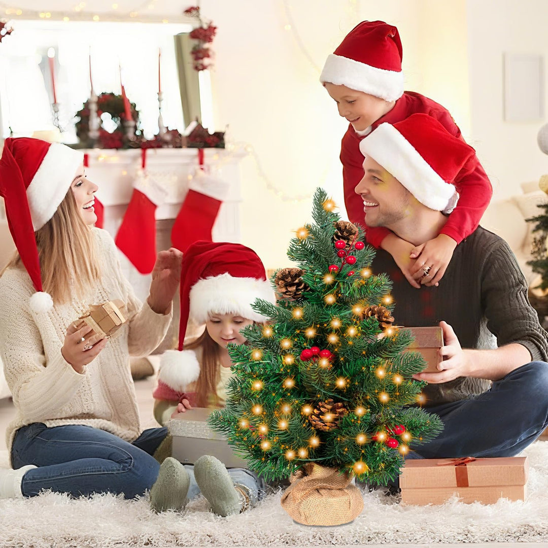 50cm Mini Weihnachtsbaum mit 36 LEDs in Warmweiss, Christmas Tree für Innen und Aussen Tischplatte T