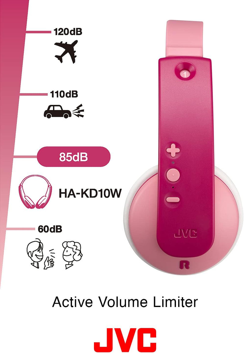 JVC HA-KD10W Headphones Wireless Head-Band Music Bluetooth Pink rose, rose